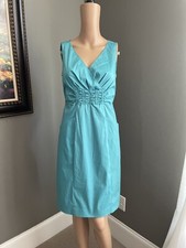 NWT Tahari Lightweight Poplin Parky Dress Women's Size 4 Turquoise Stone Shift