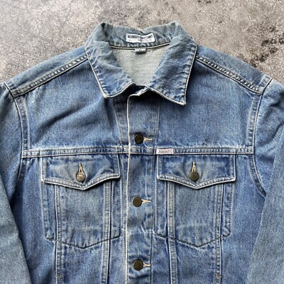Vintage 90s Guess Denim Jacket Made In USA Blue Denim Jacket