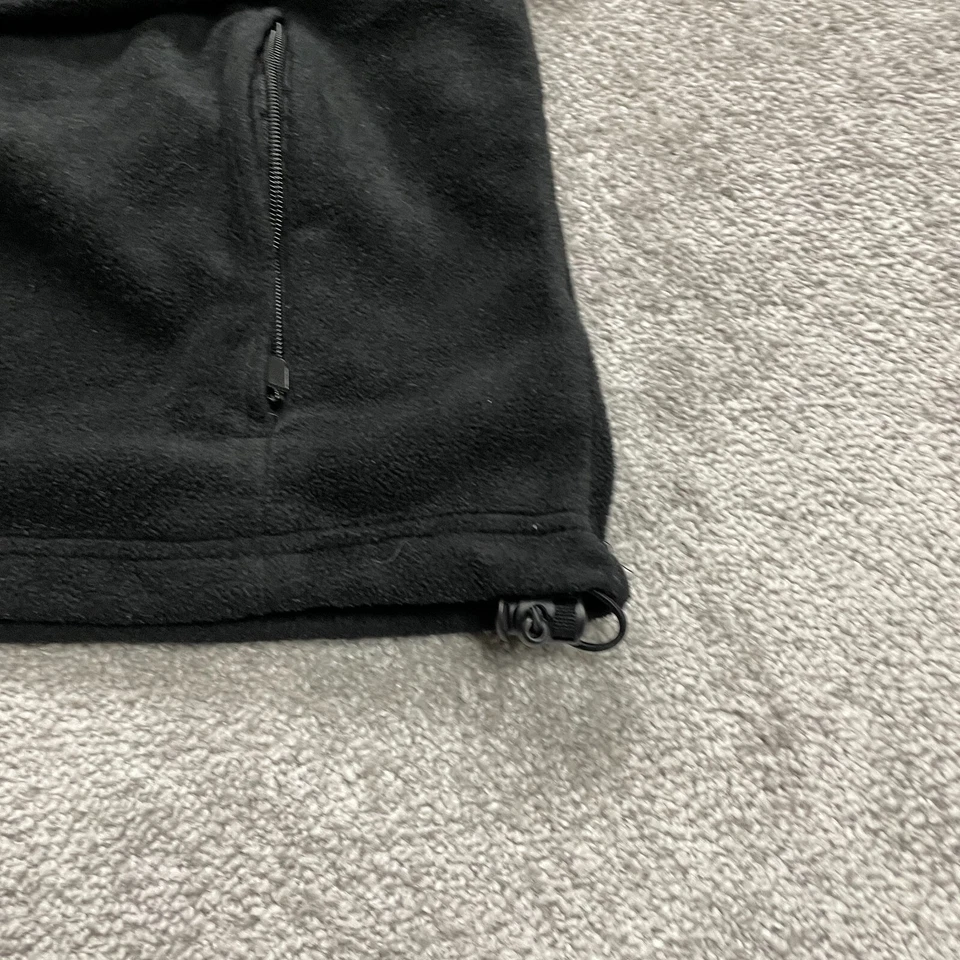 Harriton Fleece Jacket Mens XL Solid Black Mock Neck Full Zip Pocket Outdoor - Image 3 of 4