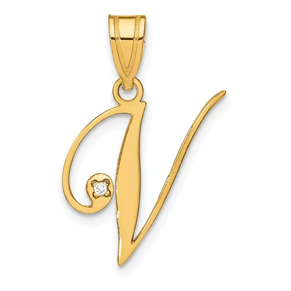 V letter shop gold lockets