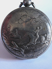 c1800s SOLID SILVER FULL HUNTER FUSEE POCKET WATCH NAth HEDGE of COLCHESTER