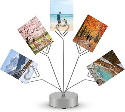 5-Clip Desk P Tree Holder with Stable Round Base - Adjustable