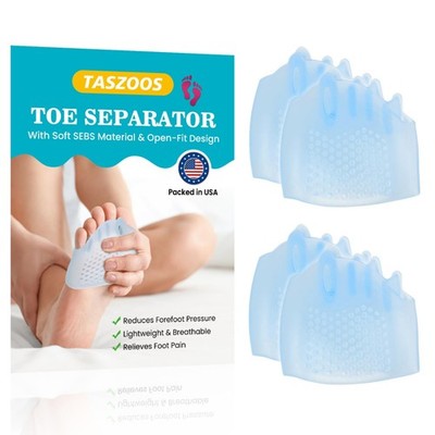 TASZOOS Toe Separators & Metatarsal Pads for Women & Men   4 Pcs Gel Toe Spacers