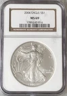 2004 American Silver Eagle Coin MS 69 NGC MS69 1 Troy Oz .999 Fine Bullion #016