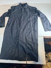 H&M Rain Jacket Men Medium Black Nylon Raincoat Long Windbreaker Full-Zip Hiking