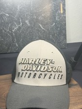 Harley Davidson New Era 39Thirty Flex Fit Hat Logo HDMC Black White Gray L/XL