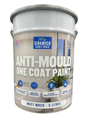 Anti Schimmel Farbe - 5 Liter - Matt Weiß - Superior 10 Jahre Anti Schimmel Lack