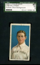 T206 Hal Chase, Portrait - Blue Background ***Polar Bear Back*** SGC 3