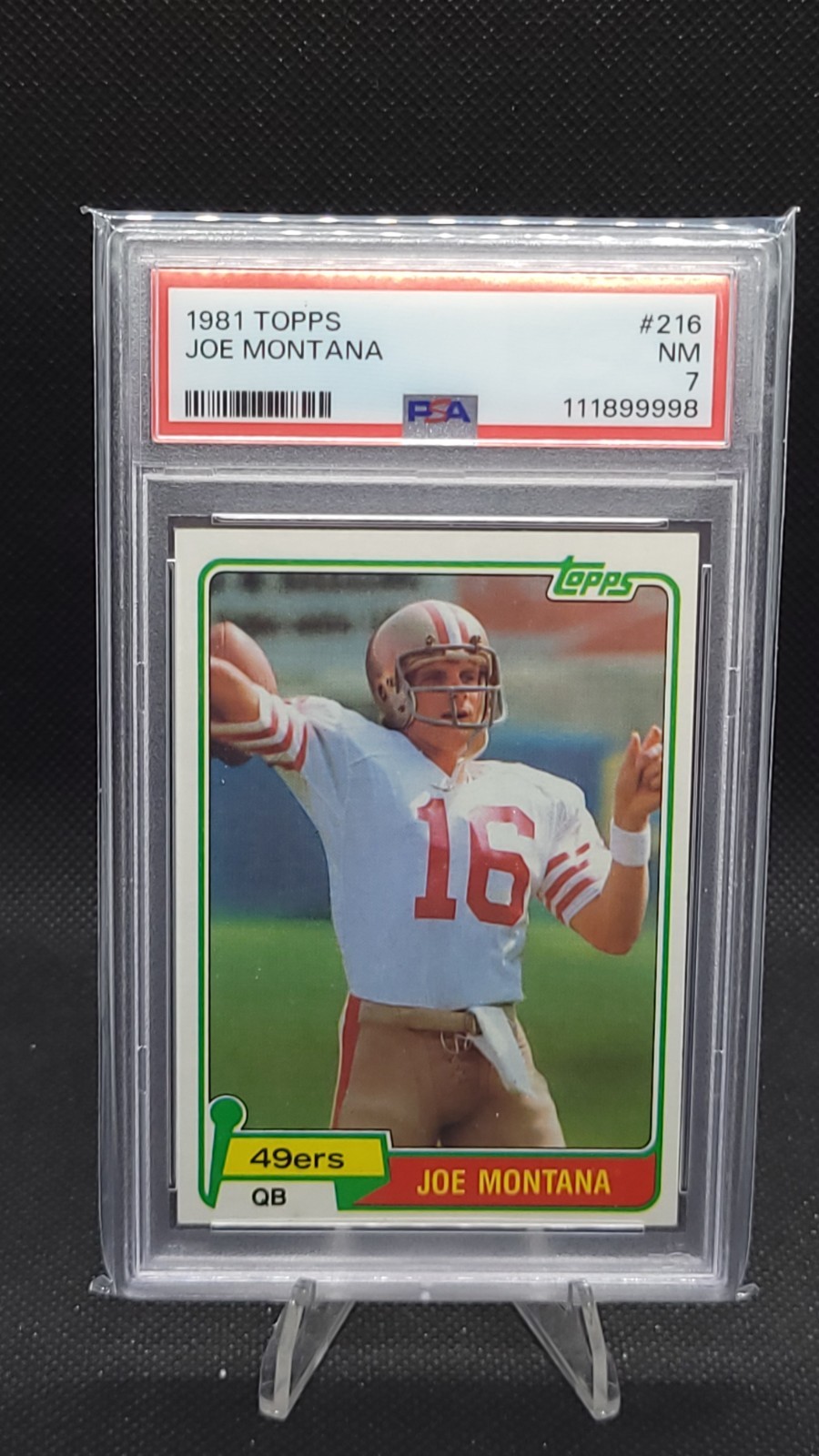 Joe Montana #216 Football Cards 1981 Topps trading card — raw and PSA graded price guide