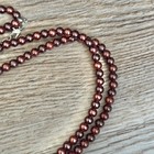 Faux Chocolate Pearl Necklace Double Strand Beaded Wire — photo 5