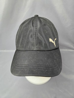 Puma Black Strapback Hat with Pink Cat Logo One Size