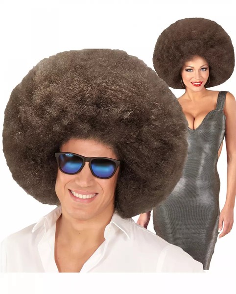 Riesige Afro PerüCke Braun Als KostüMzubehöR FüR Karneval Und Mottoparties-image