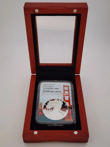 2018 S EAGLE PF 70 Ultra Cameo Early Releases Silver Dollar w/ Display Case NGC