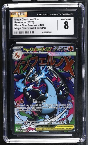 CGC 8 Mega Charizard X Ex 023 Me: Mega Evolution Promo Japanese Holo 2025