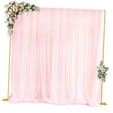 10FT x 10FT Backdrop Stand Heavy Duty with Base Portable 10 x 10 FT HxW Gold