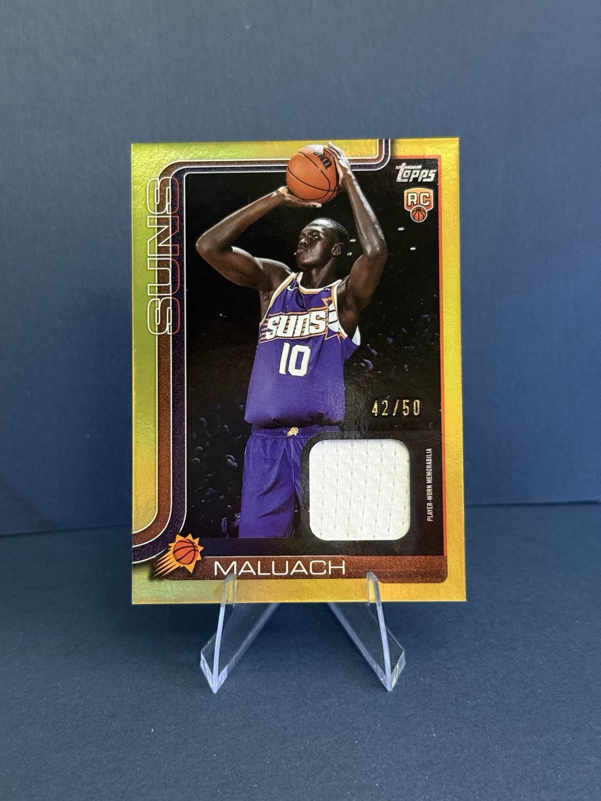 2025-26 Topps Flagship Real One Relic Khaman Maluach Gold Rainbow #/50 #FRO-KM