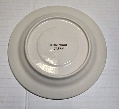 Lot Of 7 Vintage Stoneware Japan Blue Brown Striped Saucers 6" - Picture 3 of 3