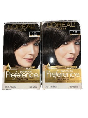 L'Oreal Paris Superior Preference Fade Defying Hair Color, Soft Black 3 Lot Of 2