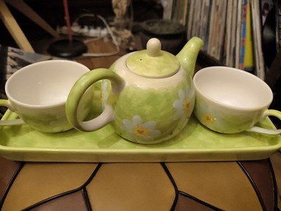  Rares Cha Cult Tee-Set  Maja    Tea for Two mit Tablett   Handbemalt