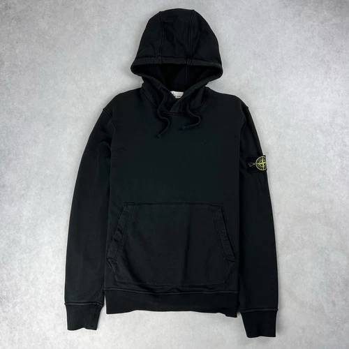 Stone Island Pullover Felpa con Cappuccio Nero Felpa Maglione Medio 3981