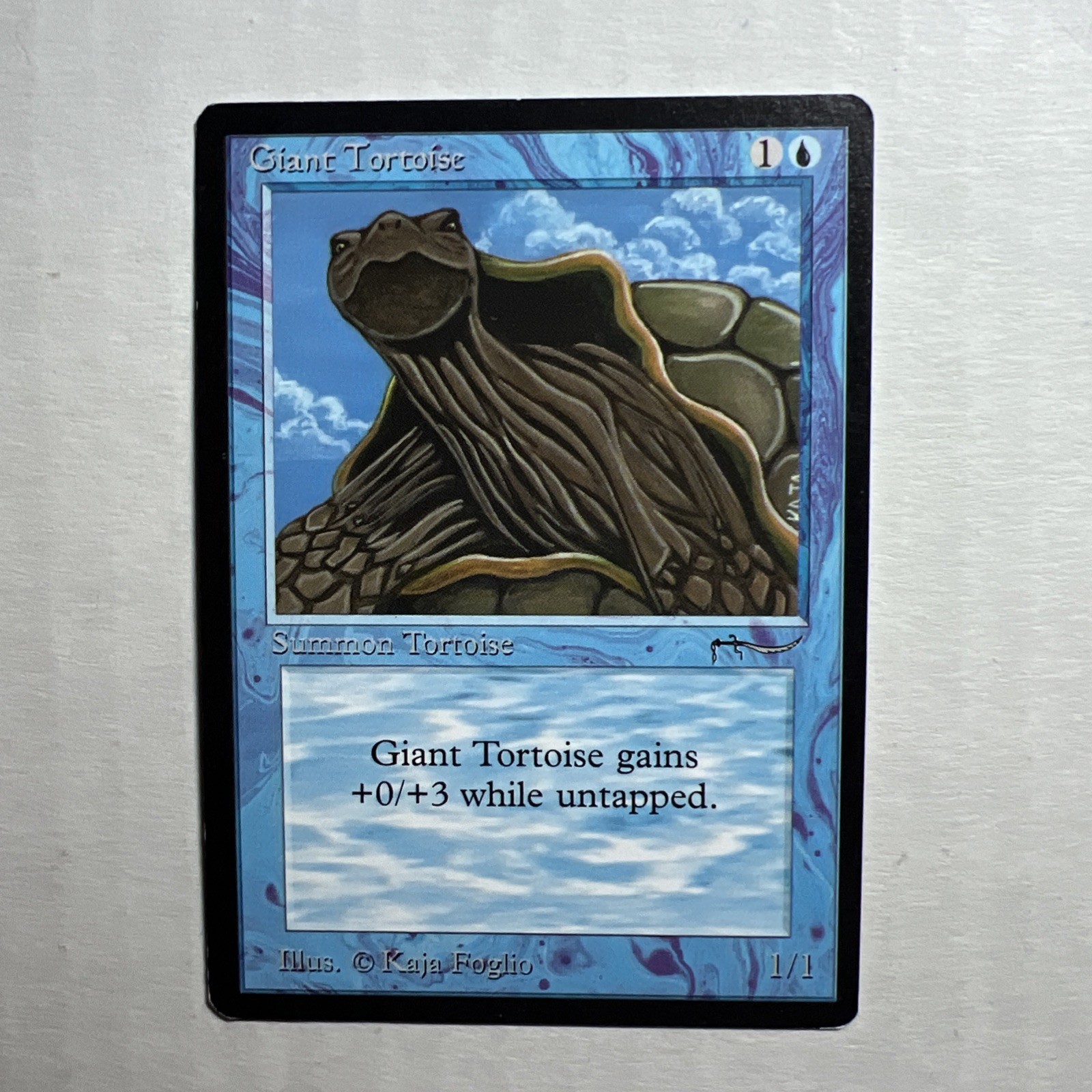 MTG Arabian Nights Giant Tortoise light variant very light play 1993