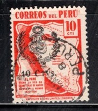 PERU LATIN AMERICA    STAMPS OVERPRINT USED LOT 552BT