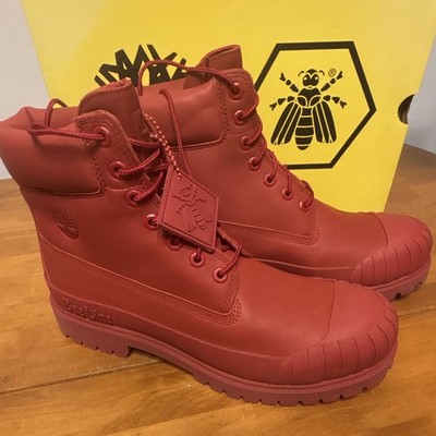 Timberland Beeline Men's Waterproof Red Nubuck Ankle Work Boot US 10.5 M