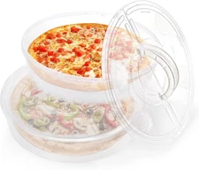 Lawei 2 Pack 12 Inch Food Storage Container with Lid and Handle, Transparent 
