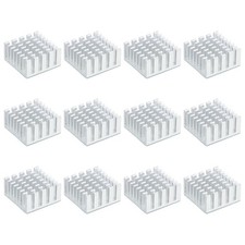 12 Pcs Heatsink 20x20x10mm Aluminum Heat Sink with Thermal Blue Sticker White