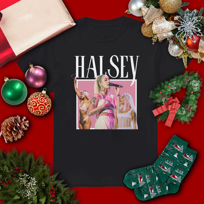 New Halsey 90s  Shirt GIft family Cotton Black unisex shirt
