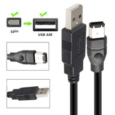 USB Type-A Male to Firewire IEEE 1394 6-Pin Male Adapter Cable Convertor Cord
