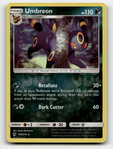 Umbreon 120/214 SM - Lost Thunder Reverse Holofoil Pokemon - Picture 1 of 2