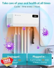 Temracha UV Toothbrush Cleaner Holder Wall Mounted Heating Cordless