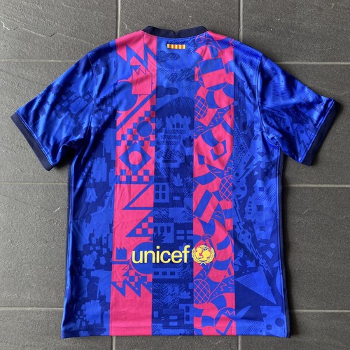 Nike FC Barcelona Home Jersey Rakuten L Men’s Soccer Football Shirt 2021/22 FCB - Picture 2 of 12