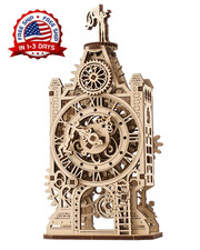 Old Clock Tower 3D Wooden Mechanical Puzzle   DIY Adult Model Building Kit