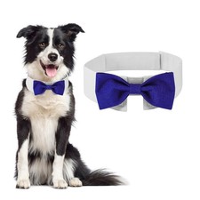 Elegant Dog Bow Tie - Cute Tuxedo Bowtie with Adjustable White Collar for For...