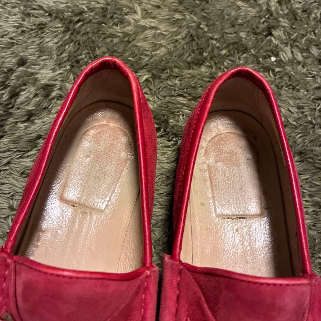GUCCI Women's Loafers Horsebit Suede Red EU36.5/US6.5 120230c thumbnail 3