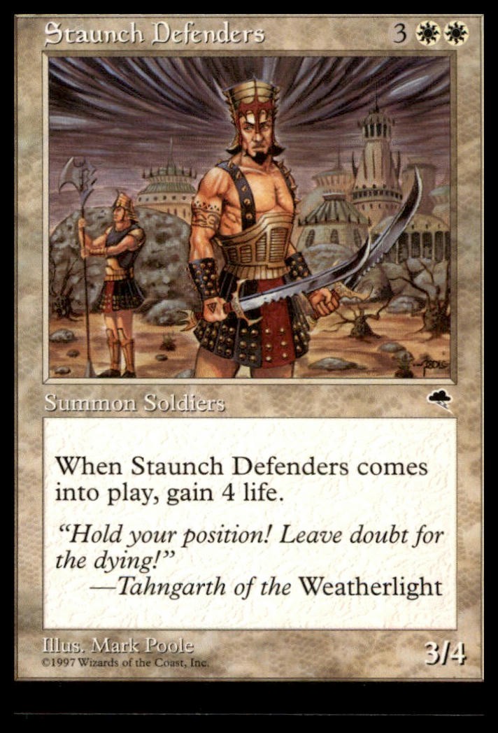 Staunch Defenders 49 Uncommon Tempest Magic: The Gathering Lightly Played