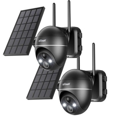 2K/3MP ieGeek Solar Überwachungskamera Akku Außen Kabellose PTZ355°/120° 4X Zoom