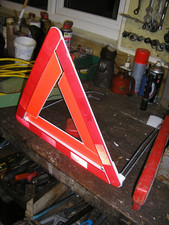 Halfords Europa folding safety triangle. Automobilia. Vintage.