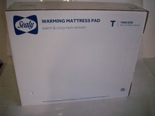 Sealy Twin Warming Mattress Pad, 39X75 inch Cotton Sateen, White NEW