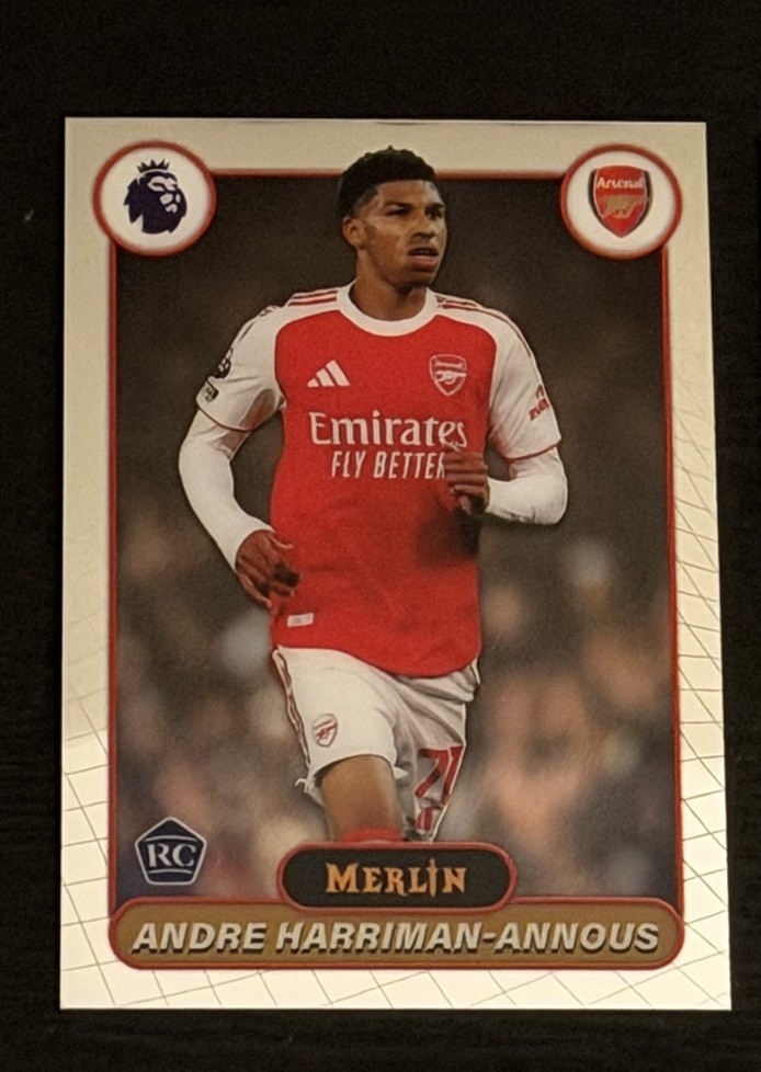 Topps Merlin 2026 Premier League Arsenal FC 5-Card Lot Saka Odegaard Eze Annous view 3