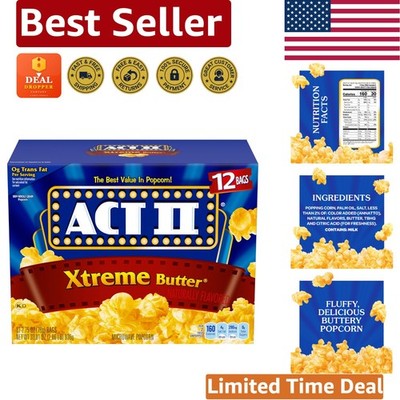 Xtreme Butter Microwave Popcorn, Pack of 12 - 2.75 oz Bags, Gluten-Free Delight