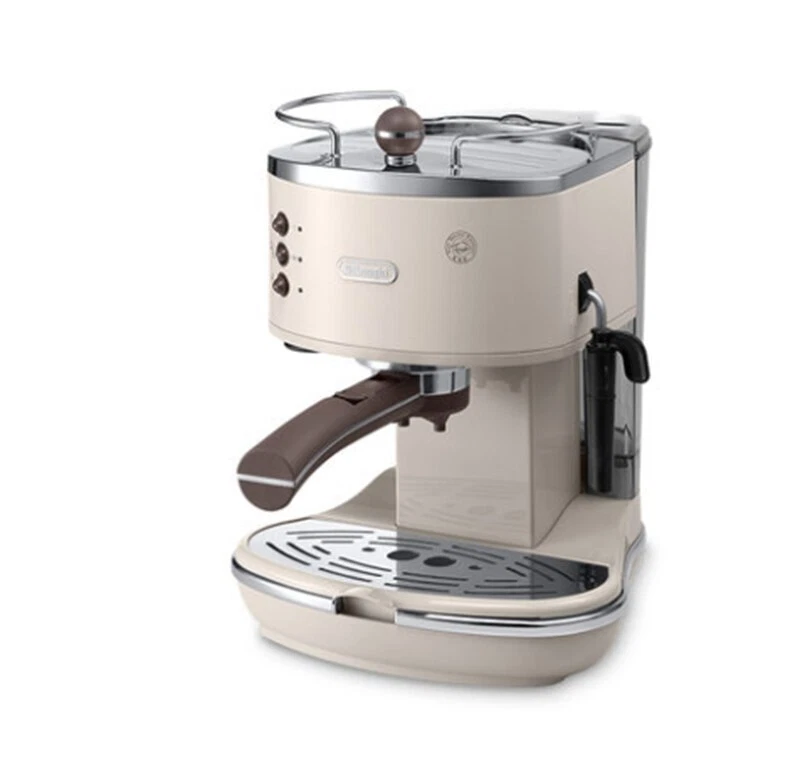 Making Espresso Vintage Semi-automatic Coffee Machine Milk Froth All-in-one