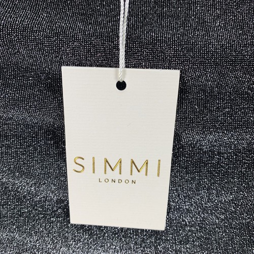 Simmi Diamante Cut Out Midi Dress, One Shoulder UK 10 Petite Glitter Gunmetal - Picture 10 of 19