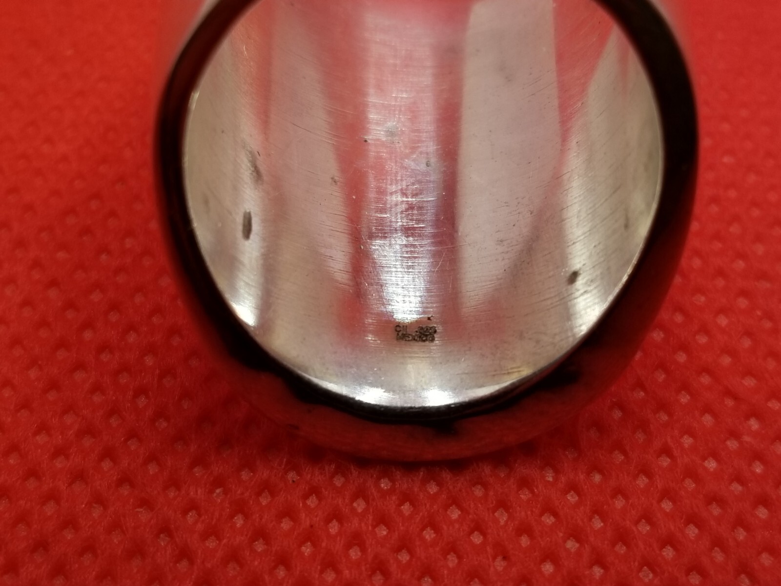 Solid  inverted Hammered Sterling Silver 925  Rin… - image 4