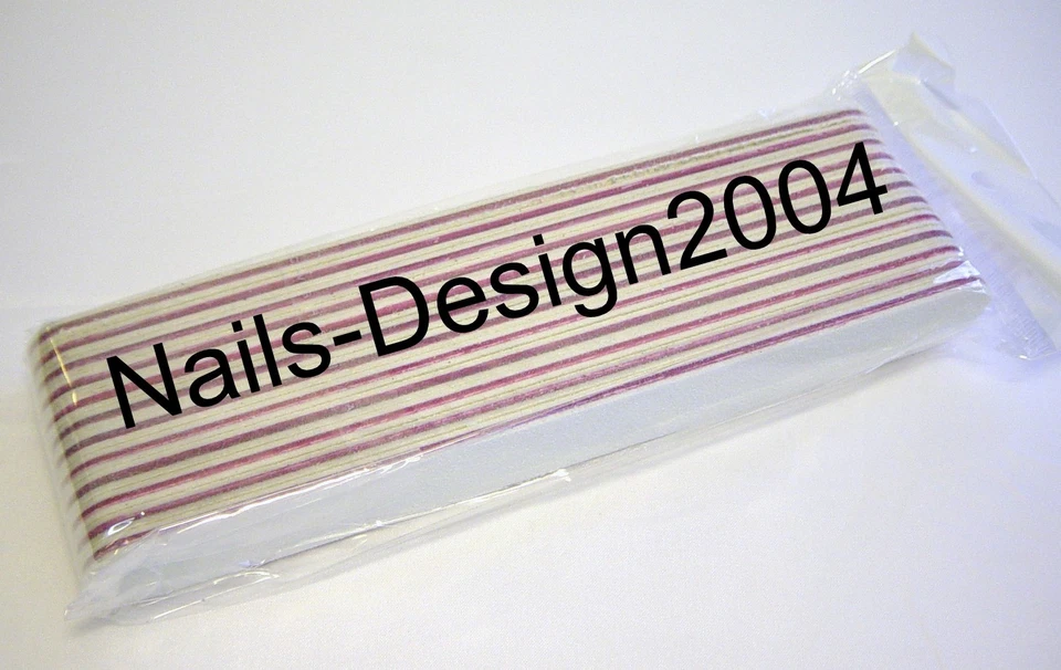 WORLD OF NAILS-DESIGN LTD. Profi Set ✅10 x gerade Nagel Feilen weiß✅240/240 Körnung rosa Kern ✅Fachhändler