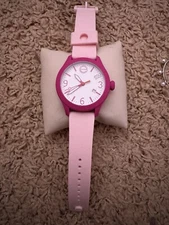 Ladies Two Toned Pink ESQ Watch With White Face And Orange Hands 