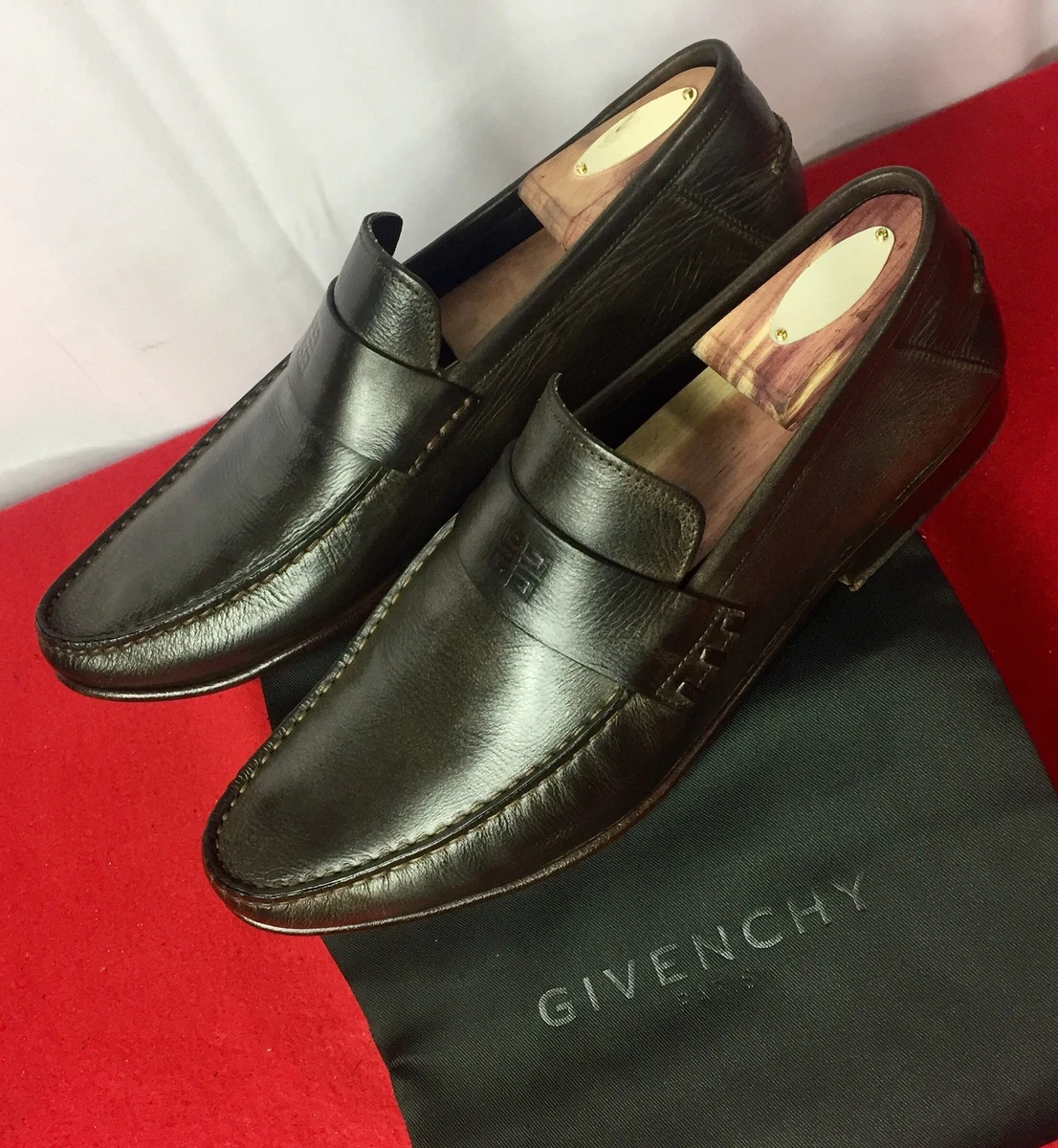 Mens Brown Givenchy Leather Loafers Shoes Sz 7 UK 8 US 41 EU