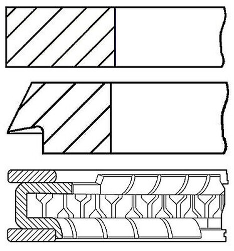 GOETZE ENGINE 08-520500-00 Pistone Kit Anello per Caterham, Fso, MG, Reliant,